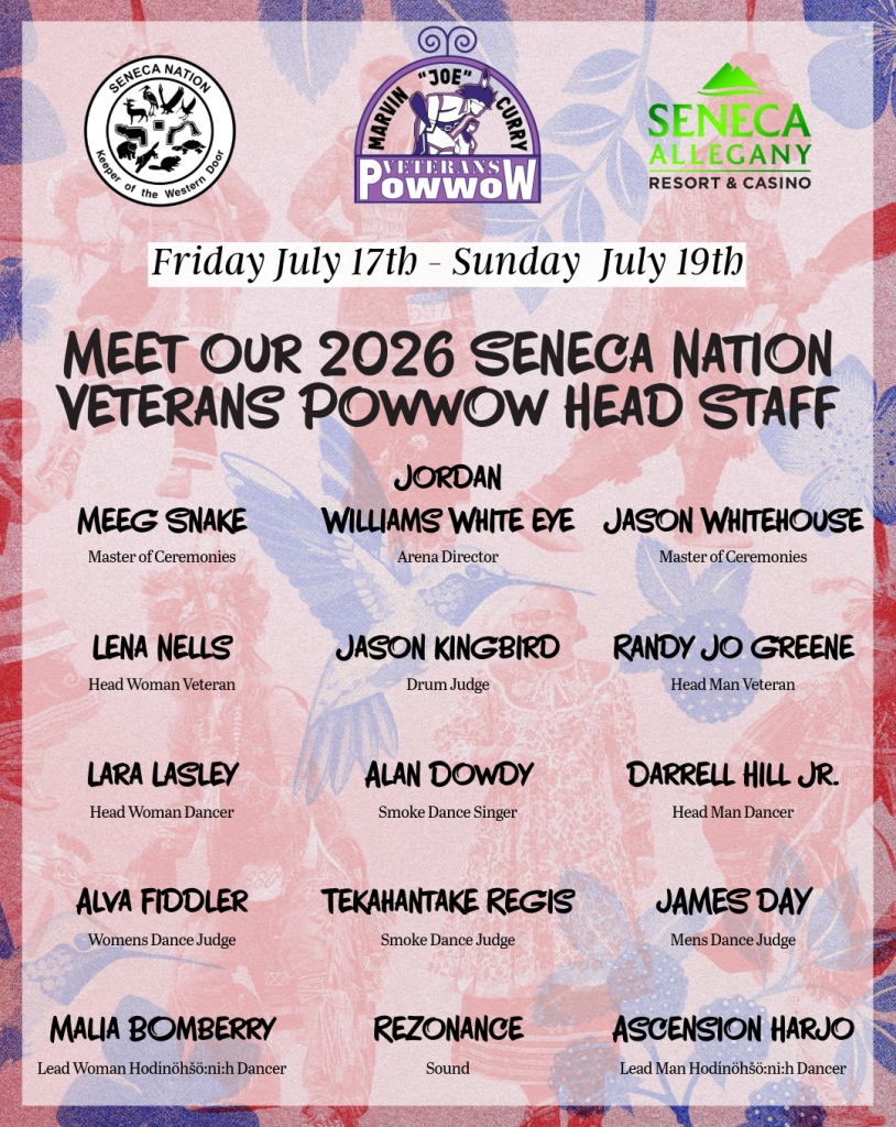 head staff for the 2026 Marvin Joe Curry Veterans Powwow taking place July 17-19